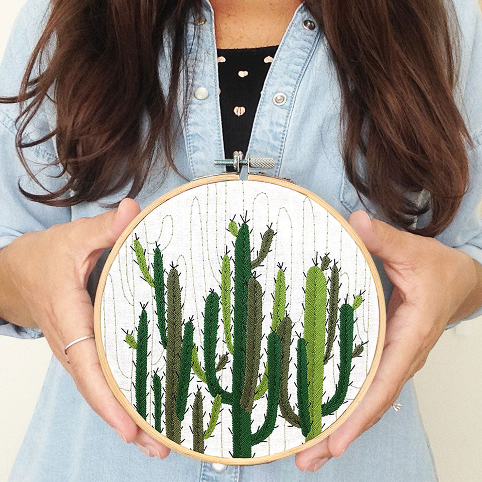 stitch  Cactus Bloom – Embroidery and Sage