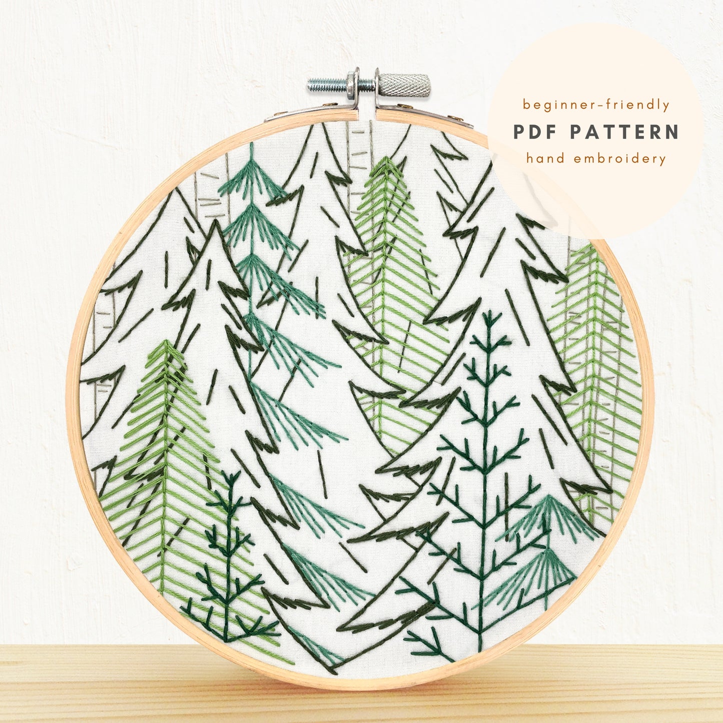 Into the Woods Forest Embroidery PDF Pattern Digital Download