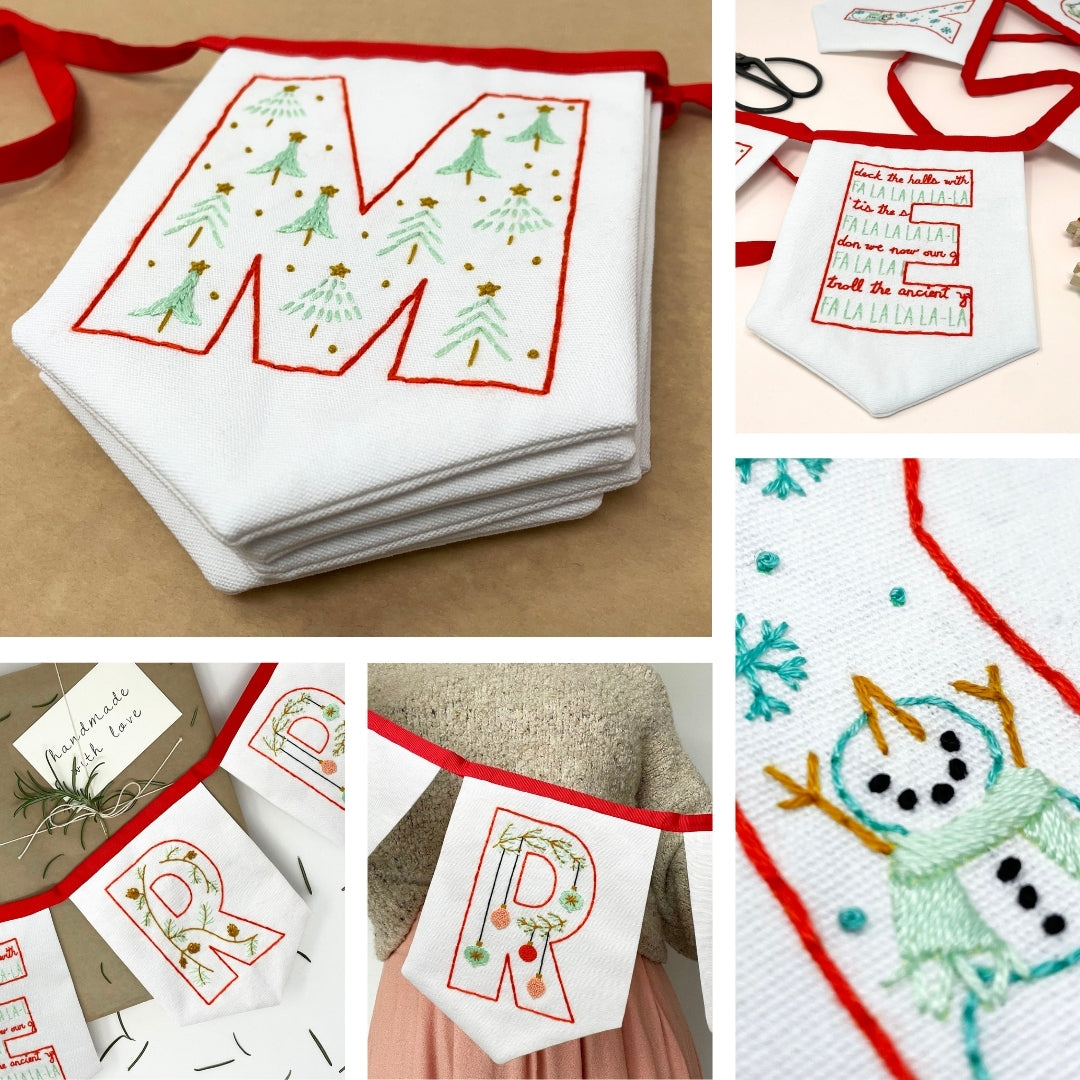 beginner friendly modern christmas embroidery project