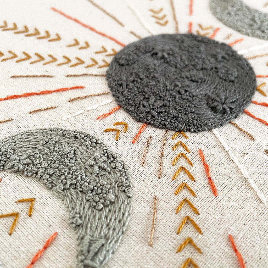 PDF Embroidery Pattern- Moonshine and Moon Phases (two patterns in one)!