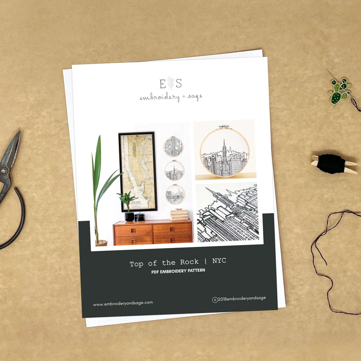DIY hand embroidery craft project pdf pattern