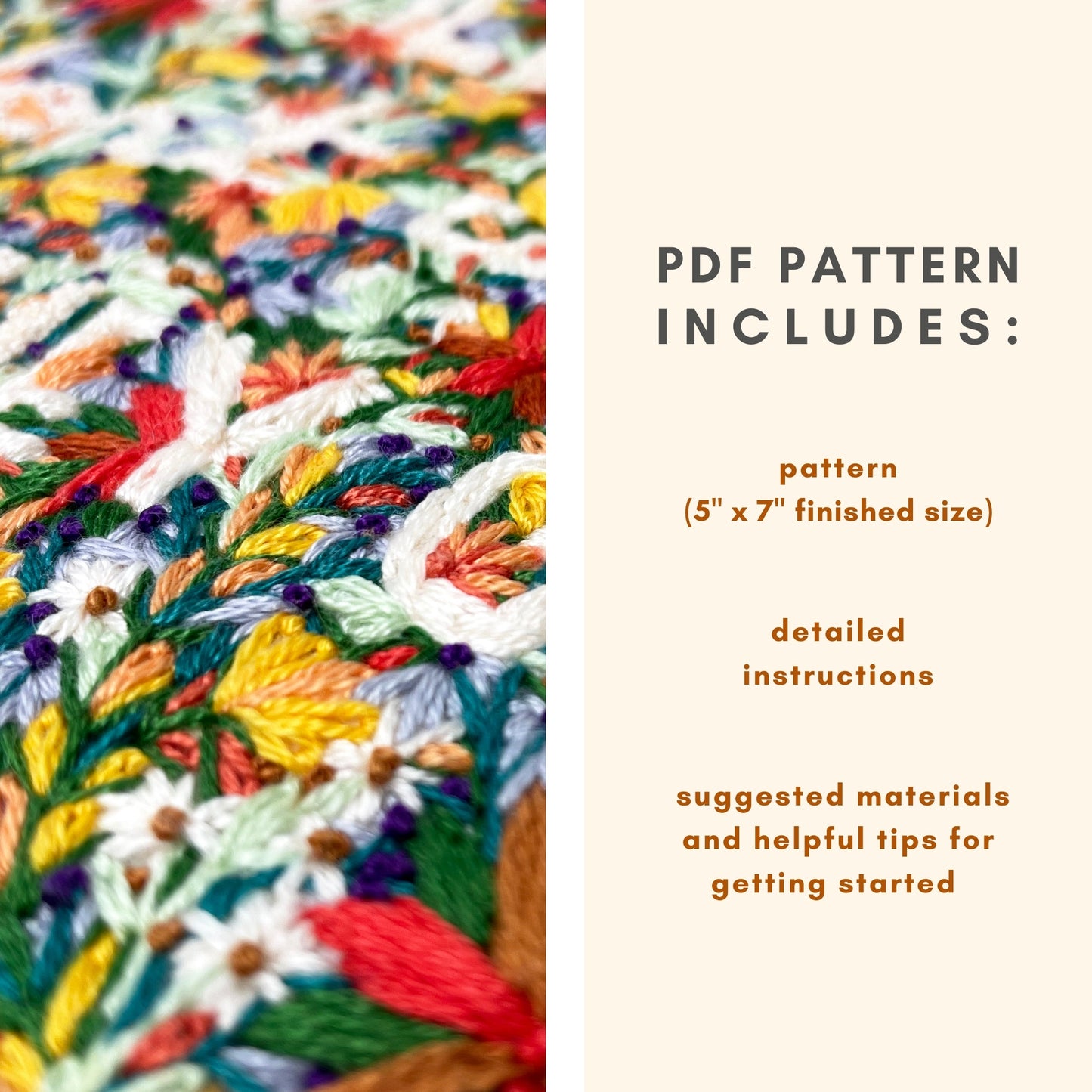 wildflowers don't care where they grow embroidery pdf pattern details