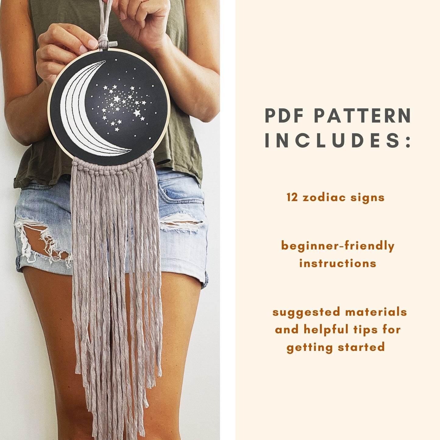 Zodiac Constellation Star Signs Embroidery PDF Pattern Details