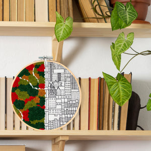 Autumn in New York City Central Park Embroidery Art