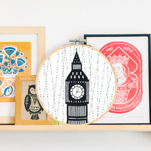 Big Ben Clock London United Kingdom Embroidery Hoop Display British style