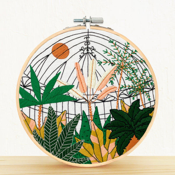 Load image into Gallery viewer, Botanical Greenhouse Garden Plant Embroidery Kit
