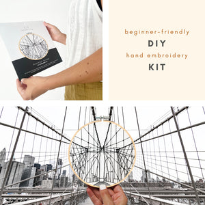Brooklyn Bridge Hand Embroidery Kit Paper Envelope sustainable packaging