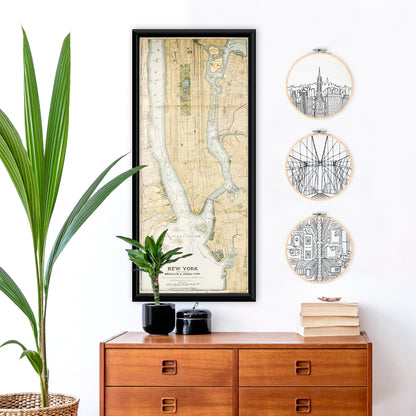 Brooklyn Bridge Embroidery Hoop Art Displayed as Handmade Wall Art DIY Decoration