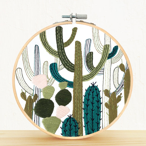 Load image into Gallery viewer, Cactus Garden plant embroidery pattern
