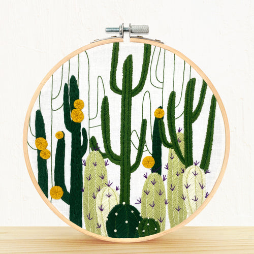 Cactus Bloom embroidery kit