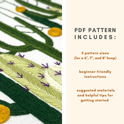 Cactus Boom PDF Embroidery Pattern Details
