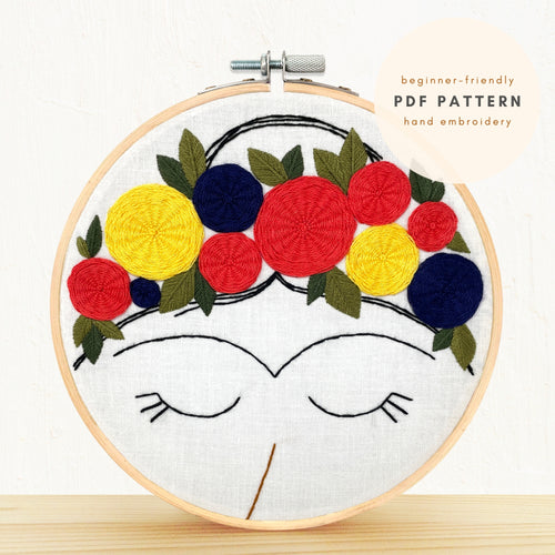 Frida Kahlo PDF Embroidery Pattern Digital Download