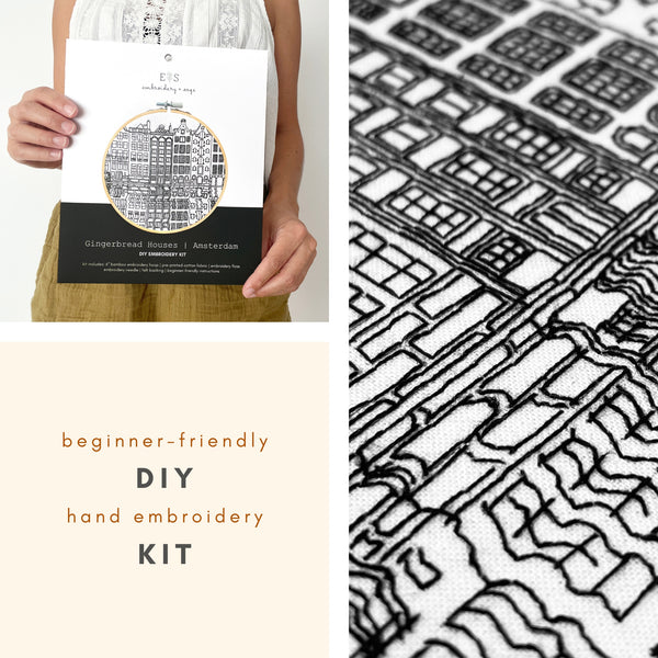 Load image into Gallery viewer, Canals of Amsterdam Embroidery Kit Sustainable Packaging
