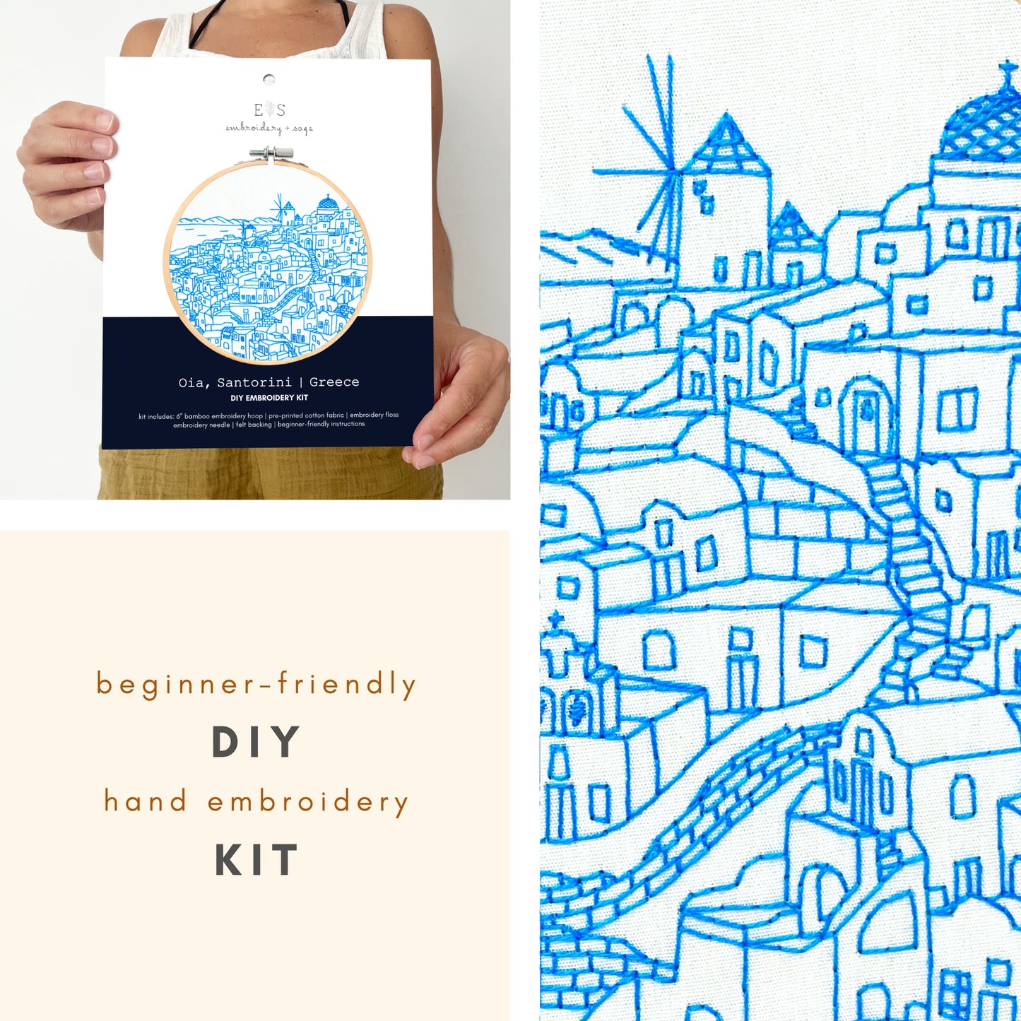 NEW! Oia, Santorini | Greece - embroidery kit