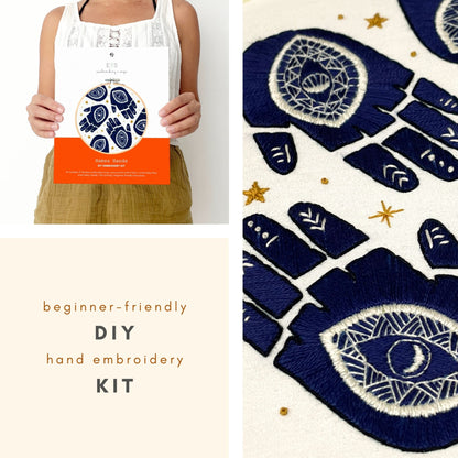 Hamsa Hands Embroidery it with eco-friendly packaging