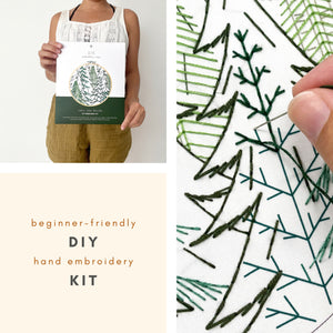 beginner-friendly embroidery kit with eco-friendly sustainable packaging