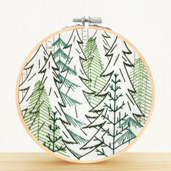 Load image into Gallery viewer, Into the Woods forest embroidery kit
