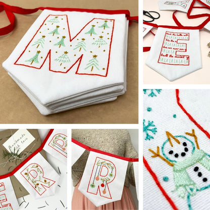 beginner friendly modern christmas embroidery project