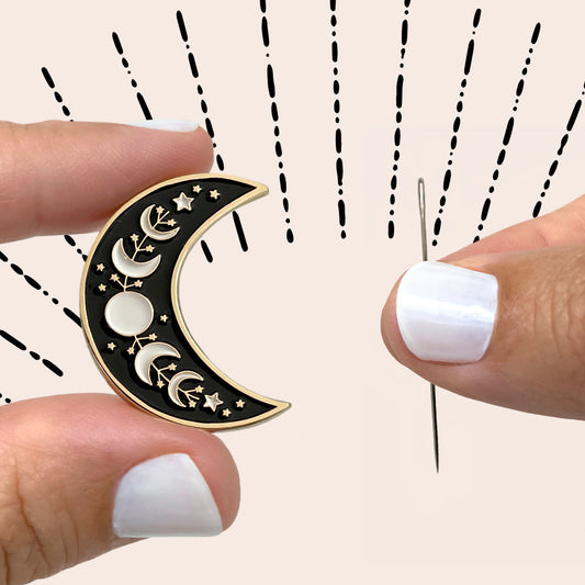 moon and stars celestial sewing accessory needle keeper