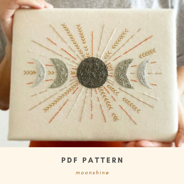 Load image into Gallery viewer, moon phase embroidery pattern pdf 
