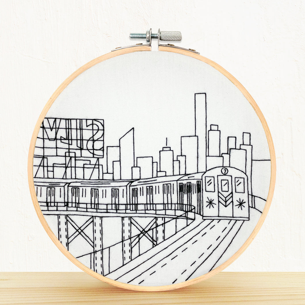 New York City Subway Train Embroidery Design