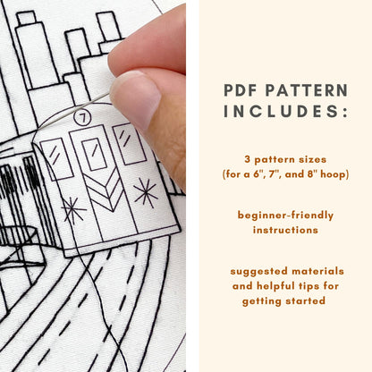 PDF Embroidery Pattern- NYC Subway