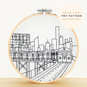 NYC Subway Train Embroidery PDF Pattern Digital Download