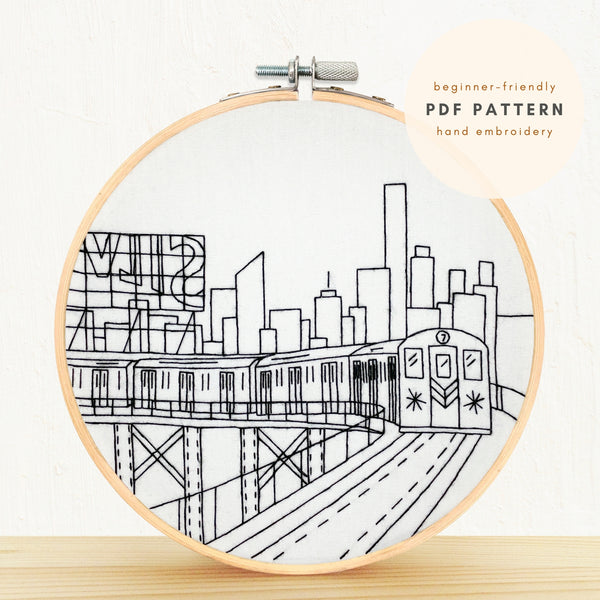Load image into Gallery viewer, NYC Subway Train Embroidery PDF Pattern Digital Download
