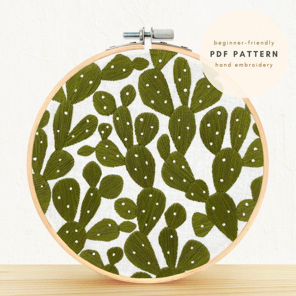 Load image into Gallery viewer, Prickly Pears PDF Embroidery Pattern Digital Download
