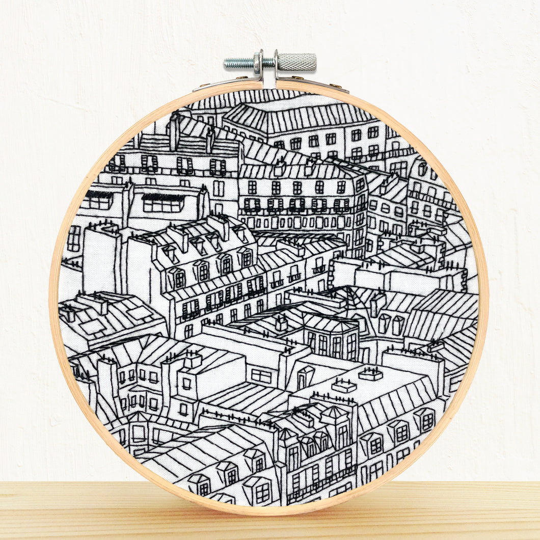 Rooftops of Paris France Embroidery Kit