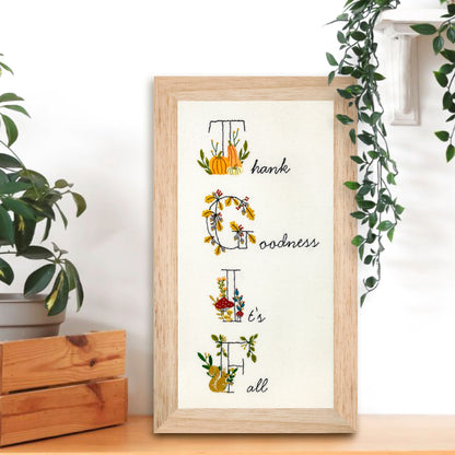 PDF Embroidery Pattern- TGIF - Thank Goodness It's Fall
