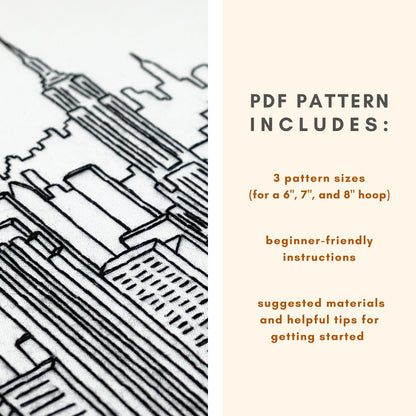 PDF Embroidery Pattern- Top of the Rock | NYC