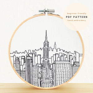 Top of the Rock NYC Skyline PDF embroidery Pattern Digital Download Craft Project