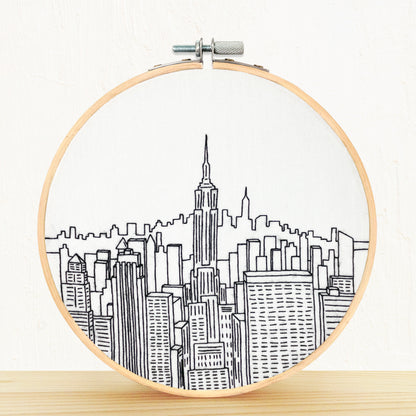 Top of the Rock NYC scene embroidery kit