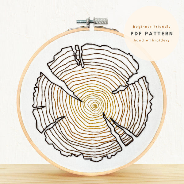 Load image into Gallery viewer, Tree Rings Embroidery PDF Pattern Digital Download
