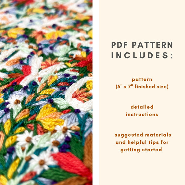Load image into Gallery viewer, wildflowers don&#39;t care where they grow embroidery pdf pattern details
