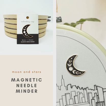 Moon and Stars - Magnetic Needle Minder