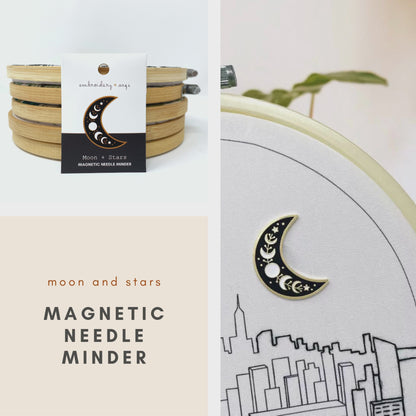 Moon and Stars Magnetic Needle Minder for Hand Stitching Embroidery Accessory