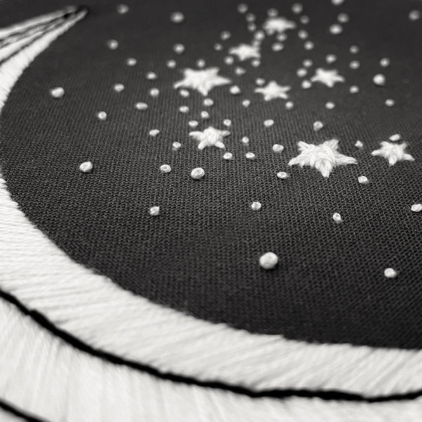 Load image into Gallery viewer, star and moon hand embroidery 
