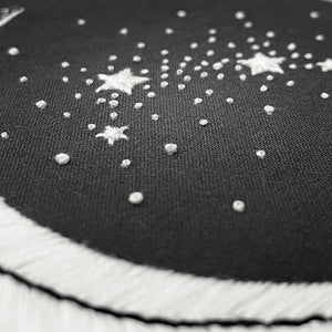 star and moon embroidery hoop art