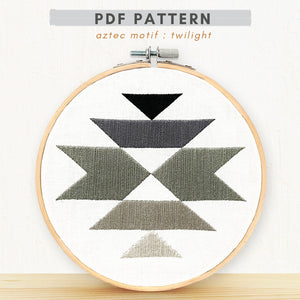 black and white minimalist embroidery pdf pattern