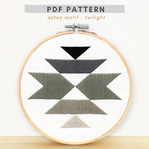 Load image into Gallery viewer, black and white minimalist embroidery pdf pattern
