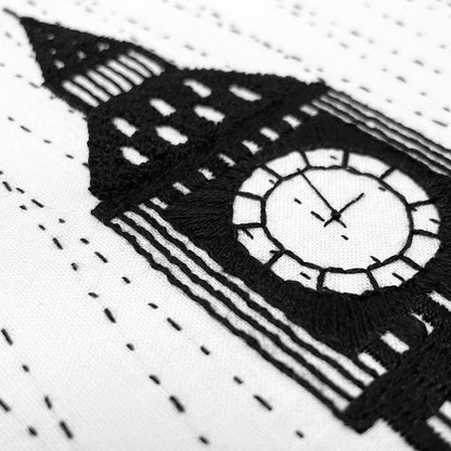 big ben clock london hand embroidery stitches