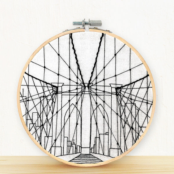 Load image into Gallery viewer, Brooklyn Bridge embroidery kit

