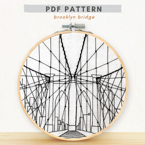 PDF embroidery Pattern nyc brooklyn bridge