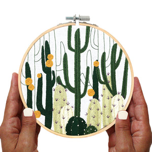 desert plant cactus embroidery