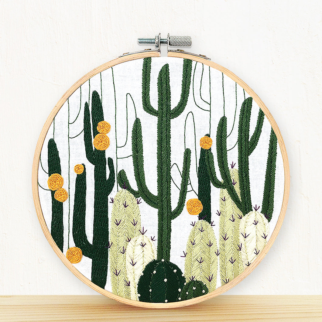 Cactus Bloom embroidery kit