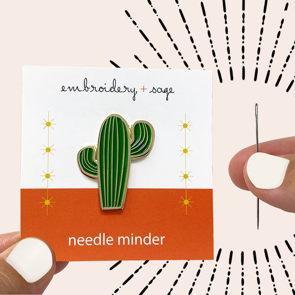 Load image into Gallery viewer, Cactus Needle Minder - Embroidery accessory needle keeper
