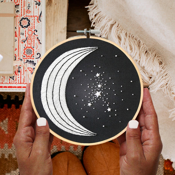 Load image into Gallery viewer, cancer astrological star sign embroidery hoop art
