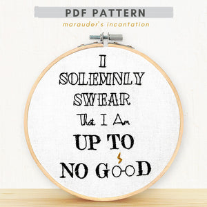 PDF embroidery Pattern I solemnly swear that I am up to no good harry potter needlepoint